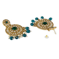 Etnico Gold Plated Traditional Handcrafted Kundan Pearl Floral Design Earrings For Women/Girls