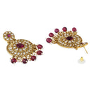 Etnico Gold Plated Traditional Handcrafted Kundan Pearl Floral Design Earrings For Women (E3177Wi)