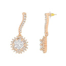 Etnico Stylish Latest Fashion Rose Gold Plated Cubic Zirconia Trendy Stud Earrings For Women (E3180RG)