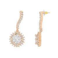 Etnico Stylish Latest Fashion Rose Gold Plated Cubic Zirconia Trendy Stud Earrings For Women (E3180RG)