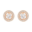 Etnico Special Stylish Latest Fashion Rose Gold Plated Cubic Zirconia Round Shape Stud Earrings For Women/Girls