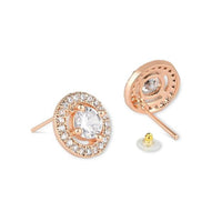 Etnico Special Stylish Latest Fashion Rose Gold Plated Cubic Zirconia Round Shape Stud Earrings For Women/Girls