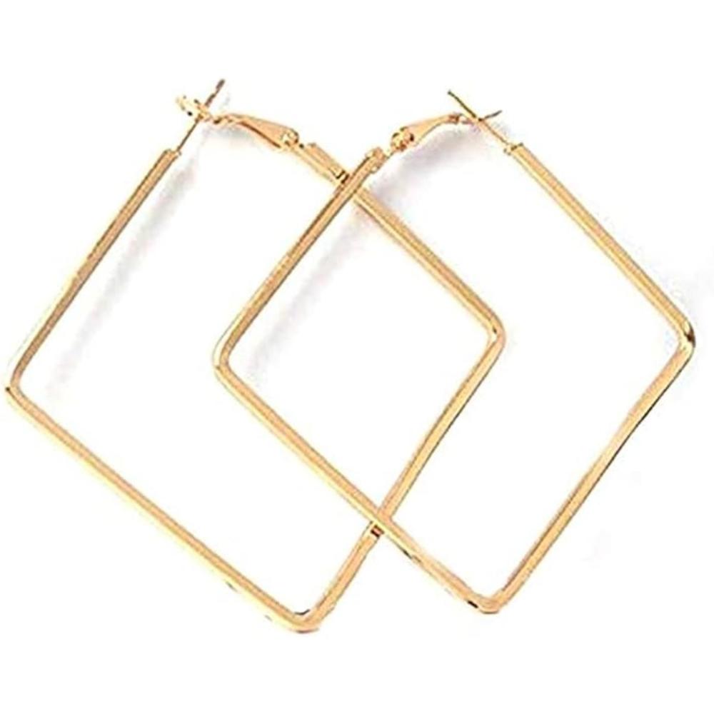 Etnico Gold Plated Square Shaped Earrings For Women (3206FL)