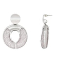 Etnico Latest Fashion Stylish Silver Plated Round Shape Chunky Dangler Earrings For Women