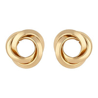 Etnico Latest Trendy Stylish Gold Plated Geometric Twist Chunky Stud Earrings for Women and Girls