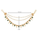 Etnico Gold Plated Traditional Kundan & Pearl Hair Chain/Ear chain Accessories with Hook for Women