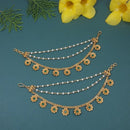 Etnico Gold Plated Traditional Pearl Layered Hair Chain/Ear chain Accessories with Hook for Women