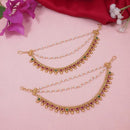 Etnico Gold Plated Traditional Kundan & Pearl Hair Chain/Ear chain Accessories with Hook for Women