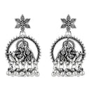Etnico Navratri Silver Oxidised Afghani Boho Earrings For Women (Style 1)