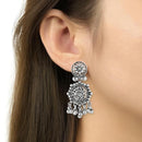 Etnico Womens Navratri Ethnic Silver Oxidised Afghani Style Trending Earrings