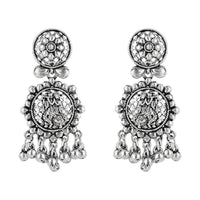 Etnico Womens Navratri Ethnic Silver Oxidised Afghani Style Trending Earrings