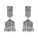 Etnico Silver Oxidised Jhumka Earrings For Women (E3235OX)