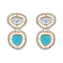 Etnico Gold Plated Latest Fashion Stylish Contemporary Stud Drop Earring For Women (E3239Sb)