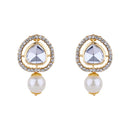 Etnico Gold Plated Kundan Stud Earrings For Women And Girls (E3240W)