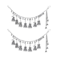 Etnico Traditional Ethnic Ghungroo Jhumka Hair Chain/Earchain For Women