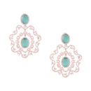 Etnico Rose Gold Plated Cubic Zirconia American Diamond Chandelier Earrings For Women (E3252Min)