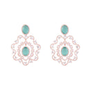 Etnico Rose Gold Plated Cubic Zirconia American Diamond Chandelier Earrings For Women (E3252Min)