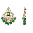 Etnico Gold Plated Traditional Meenakari Kundan & Pearl Chandbali Earrings For Women (E3254G)