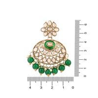 Etnico Gold Plated Traditional Meenakari Kundan & Pearl Chandbali Earrings For Women (E3256G)