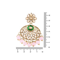 Etnico Gold Plated Traditional Meenakari Kundan & Pearl Chandbali Earrings For Women (E3256Pi)