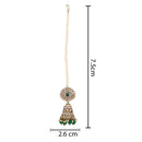 Etnico Gold Plated Traditional Kundan & Pearl Jhumka Earrings With Pearl Earchain For Women (E3258G)