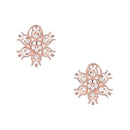 Etnico Rose Gold Plated Cubic Zirconia American Diamoand & Pearl Stud Earrings For Women (E3272RG)