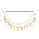 Etnico Gold Plated Traditional Pearl Layered Hair Chain/Earchain Accessories with Hook for Women