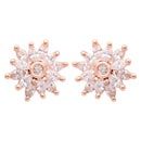 Etnico Latest Stylish Rose Gold Plated CZ American Diamond Stud Earrings For Women