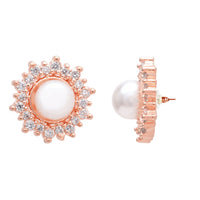 Etnico Latest Stylish CZ American Diamond Stud Earrings For Women