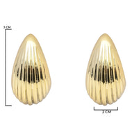 Etnico Gold Plated Lightweight Stud Earrings For Women (E3280FL)