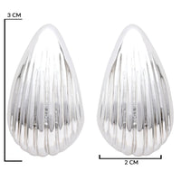 Etnico Silver Plated Lightweight Drop Chunki Earrings For Women (E3280S)