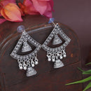Etnico Silver Oxidised Afghani Style Boho Dangle Earrings For Women (E3281OX)