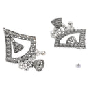 Etnico Silver Oxidised Afghani Style Boho Dangle Earrings For Women (E3281OX)
