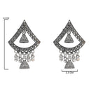 Etnico Silver Oxidised Afghani Style Boho Dangle Earrings For Women (E3281OX)