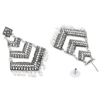 Etnico Silver Oxidised Afghani Style Dangle Earring For Women (E3284OX)