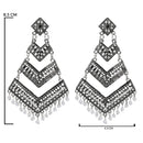 Etnico Silver Oxidised Afghani Style Dangle Earring For Women (E3284OX)