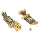 Etnico Gold Plated Traditional Antique Radha Krishna Design With Ghungroo Earrings For Women
