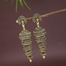 Etnico Gold Plated Peacock Multi Layered Jhumka Earrings For Women (E3286FL)