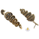 Etnico Gold Plated Peacock Multi Layered Jhumka Earrings For Women (E3286FL)