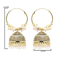 Etnico Gold Plated Afghani Jhumka Earrings For Women (E3291FL)