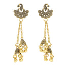 Etnico Gold Plated Traditional Chain Earrings For Women (E3293FL)