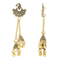 Etnico Gold Plated Traditional Chain Earrings For Women (E3293FL)