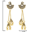 Etnico Gold Plated Traditional Chain Earrings For Women (E3293FL)
