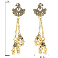Etnico Gold Plated Traditional Chain Earrings For Women (E3293FL)