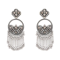 Etnico Silver Oxidised Afghani Style Dangle Earring For Women (E3296OX)