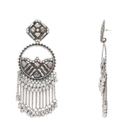 Etnico Silver Oxidised Afghani Style Dangle Earring For Women (E3296OX)