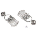 Etnico Silver Oxidised Afghani Style Dangle Earring For Women (E3296OX)
