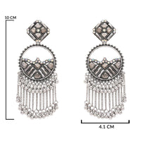Etnico Silver Oxidised Afghani Style Dangle Earring For Women (E3296OX)