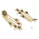 Etnico Gold Plated Multi Layered Dangle Jhumka Earrings For Women (E3298FL)