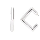 Etnico Silver Plated Classic Square Shaped Lightweight Minimal Stud Earrings For Women (E3300S)
